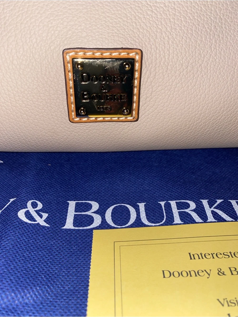 Dooney & Bourke Light Beige Satchel with Tan Trim Barrel 25